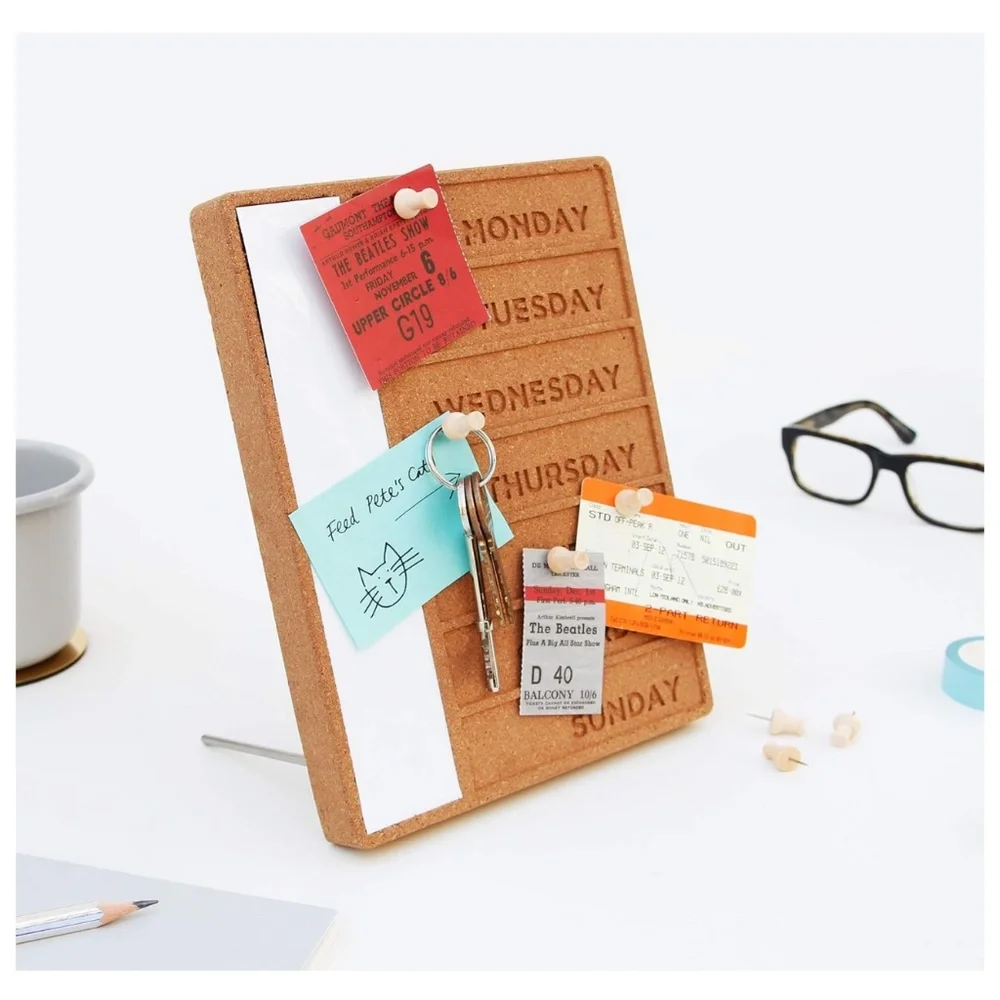 Suck UK Cork Whiteboard Weekly Weekday Planner Desk Schedule Wayfair NEW